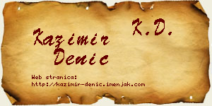 Kazimir Denić vizit kartica